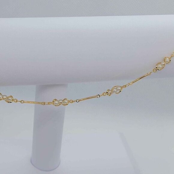 Brand New Brazilian 18k Gold Filled Multi White Pearl  Anklet - Picture 5 of 7